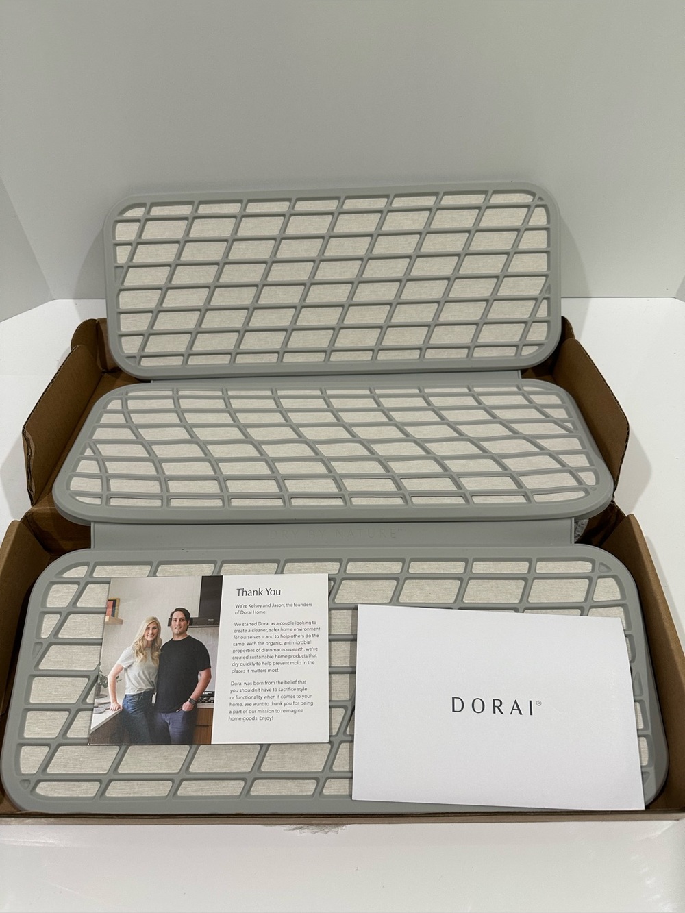 New Dorai Home Dish Pad Stone Drying Mat Kitchen Counter Collapsible Sandstone